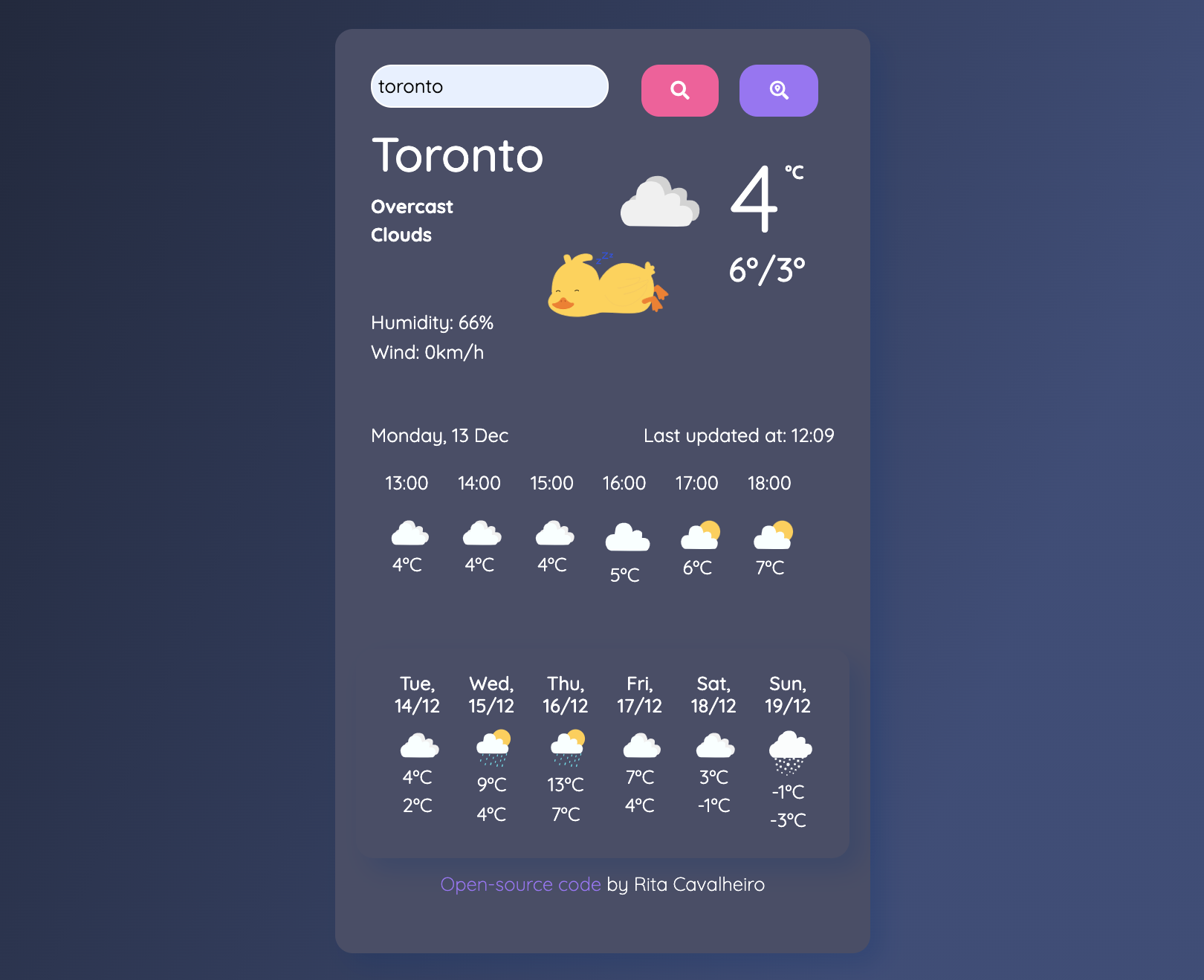 weather app search feature
